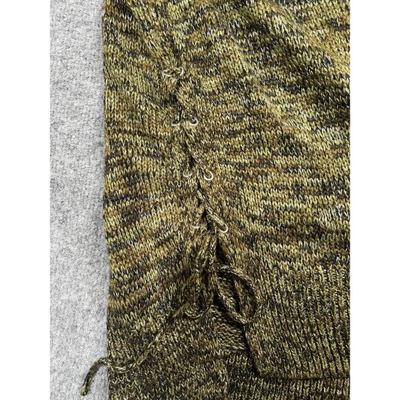 Relativity XL Olive & Brown oversized Knitted Sweater With Side Ties fall cozy - Picture 7 of 7